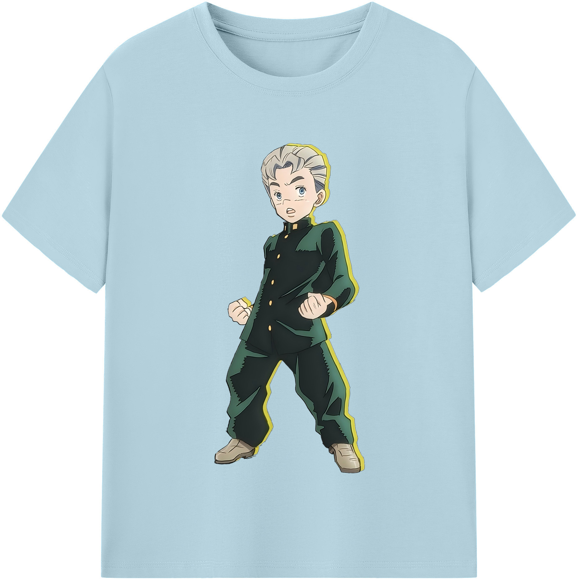 （画像用） ジョジョの奇妙な冒険 広瀨康一 JoJo's Bizarre Adventure Hirose Koichi 綿100％半袖Tシャツ（フロントプリント）